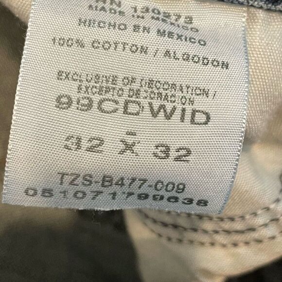 Wrangler Jeans Co. Blue Whisker Faded Cotton Relaxed Straight Jeans Size 32 X 32 - Picture 10 of 11